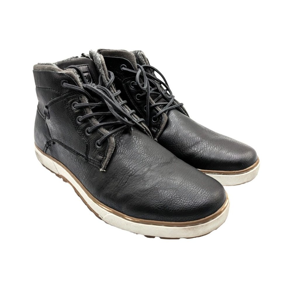 Day Five Mens Black Lace Up and Zip  /Maverick Chukka Boots shoes Size 12M